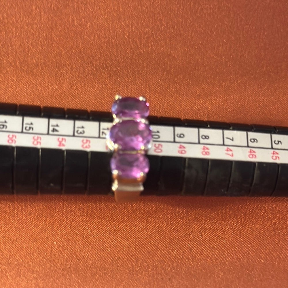 Ring Purple Gemstone Stackable Ring - image 1